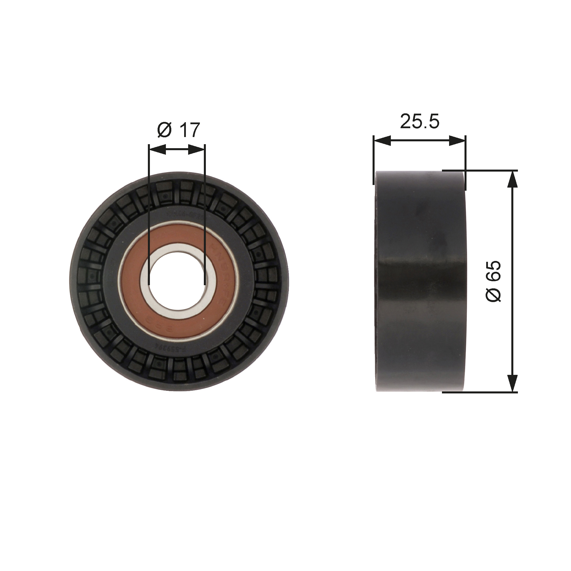 GATES Medløberhjul, multi-V-rem t36394 for ALFA ROMEO
