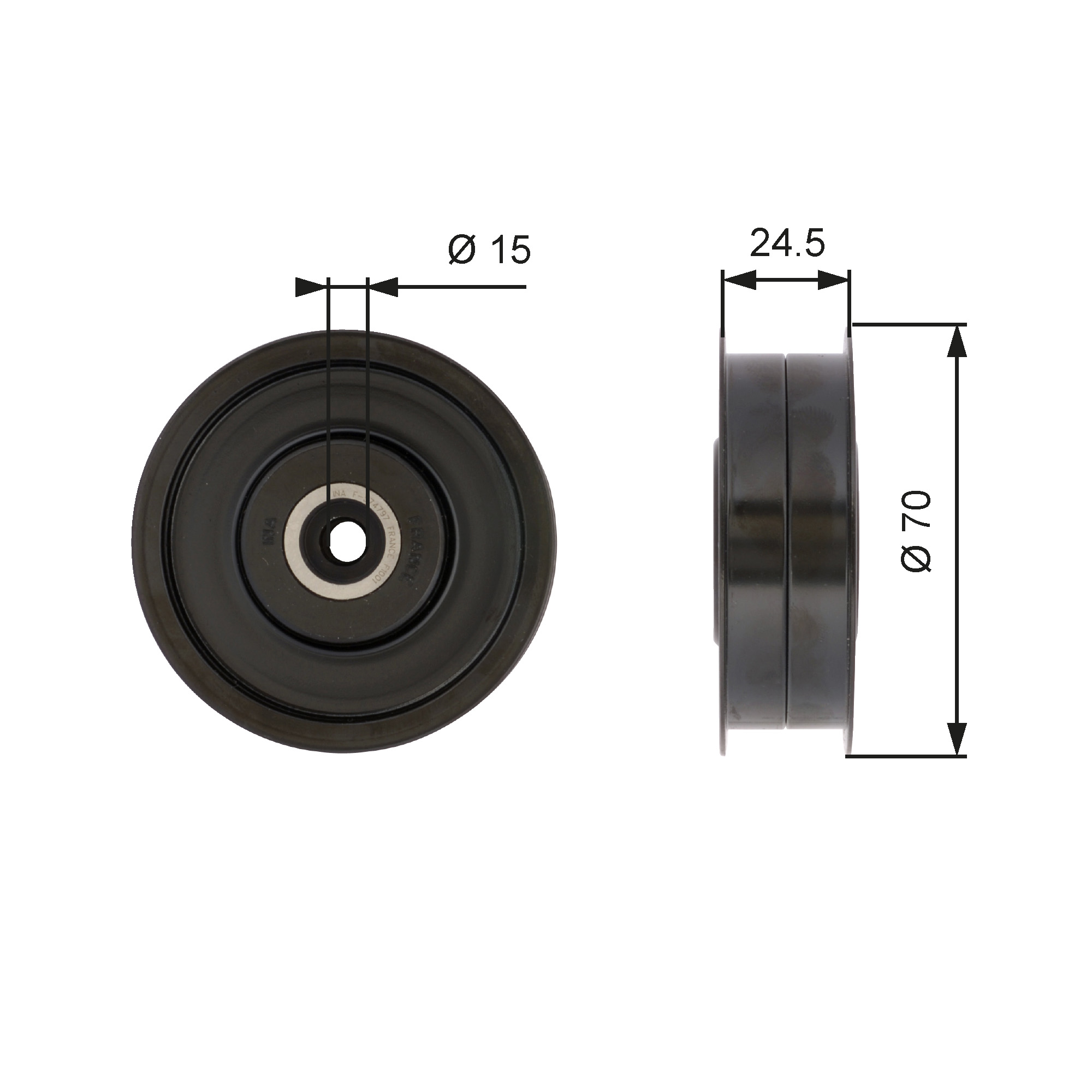 GATES Medløberhjul, multi-V-rem t36372 for MERCEDES-BENZ CHRYSLER