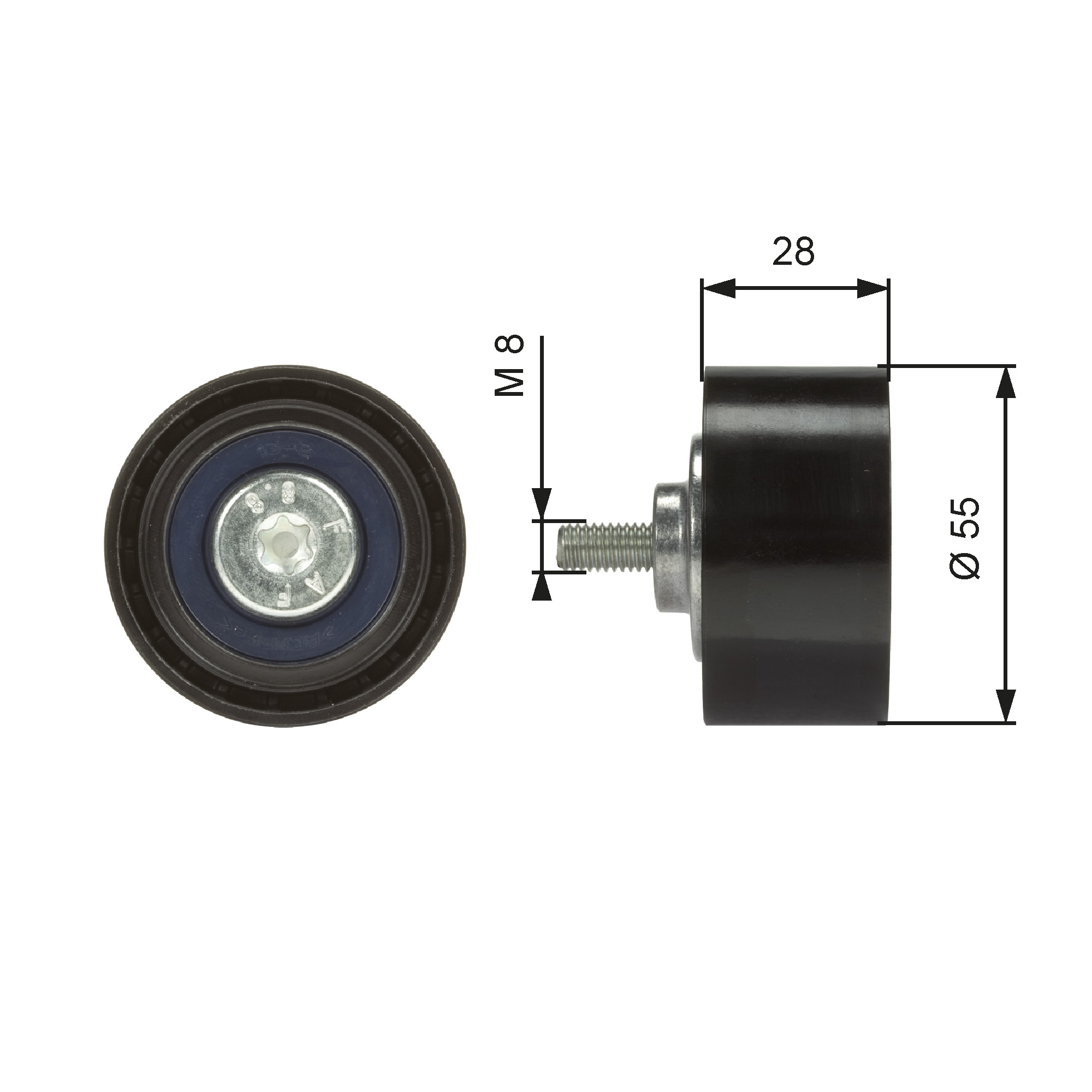 GATES Medløberhjul, multi-V-rem t36373 for BMW