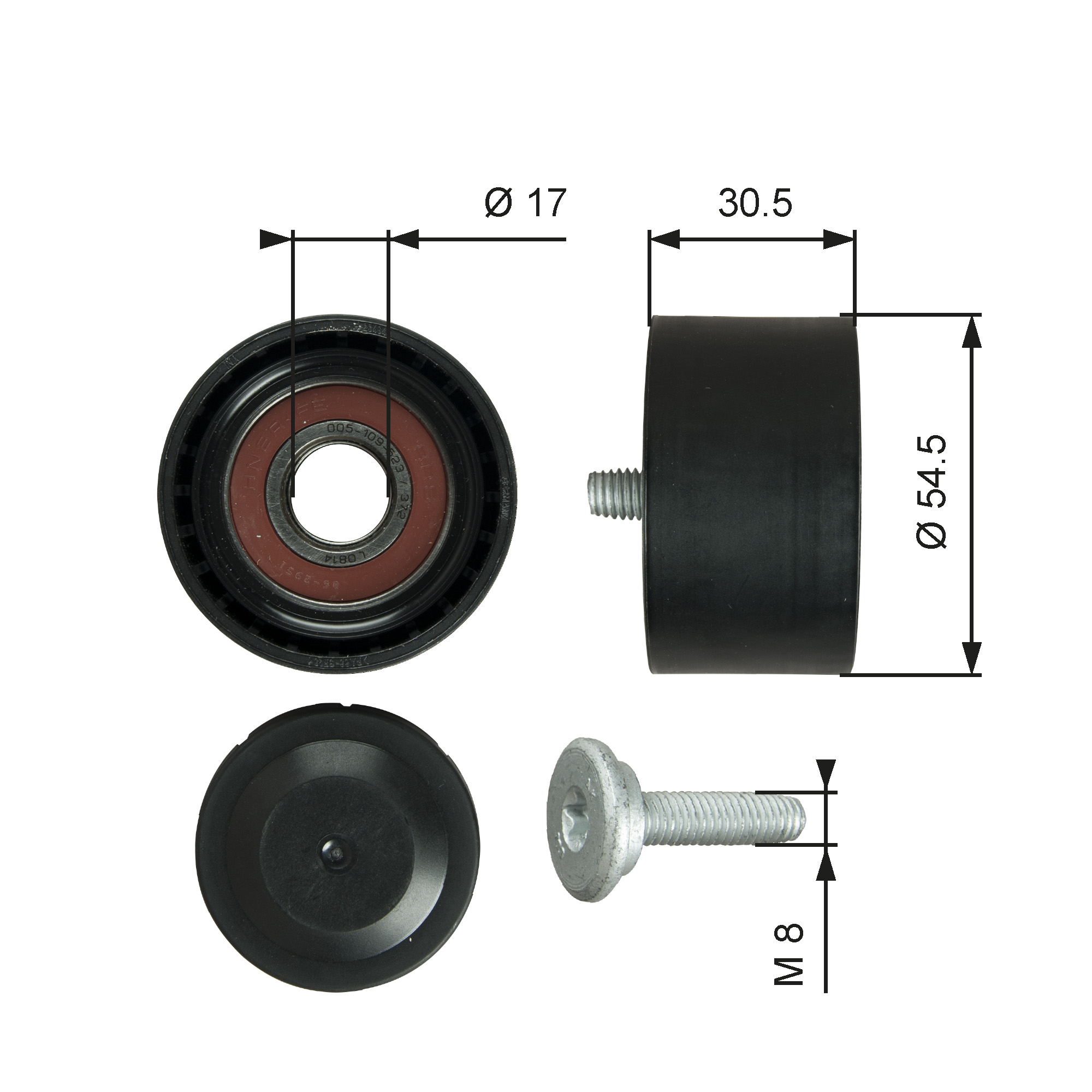 GATES Medløberhjul, multi-V-rem t36375 for MERCEDES-BENZ CHRYSLER JEEP