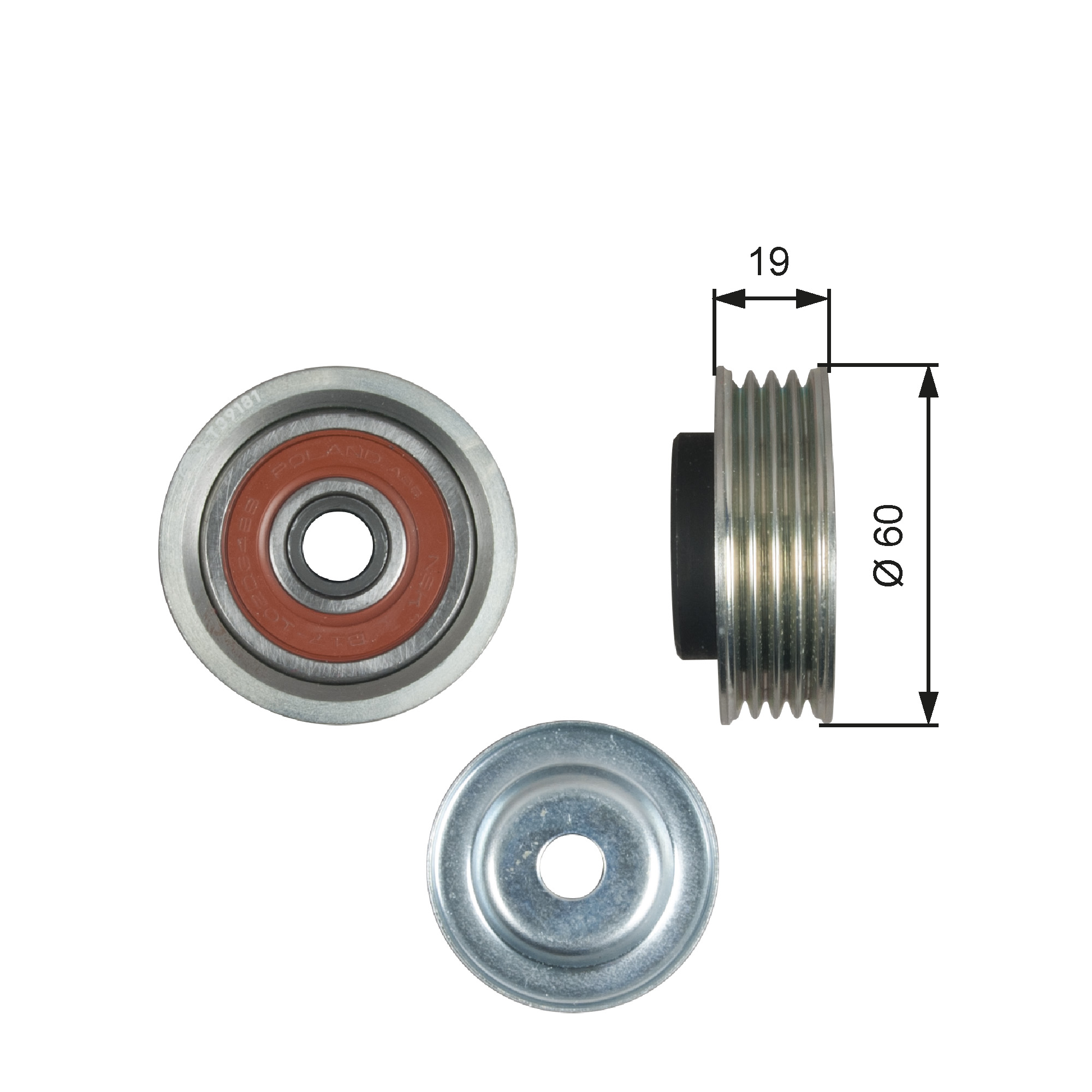 GATES Strammehjul, kilerem t39181 for FIAT SUZUKI