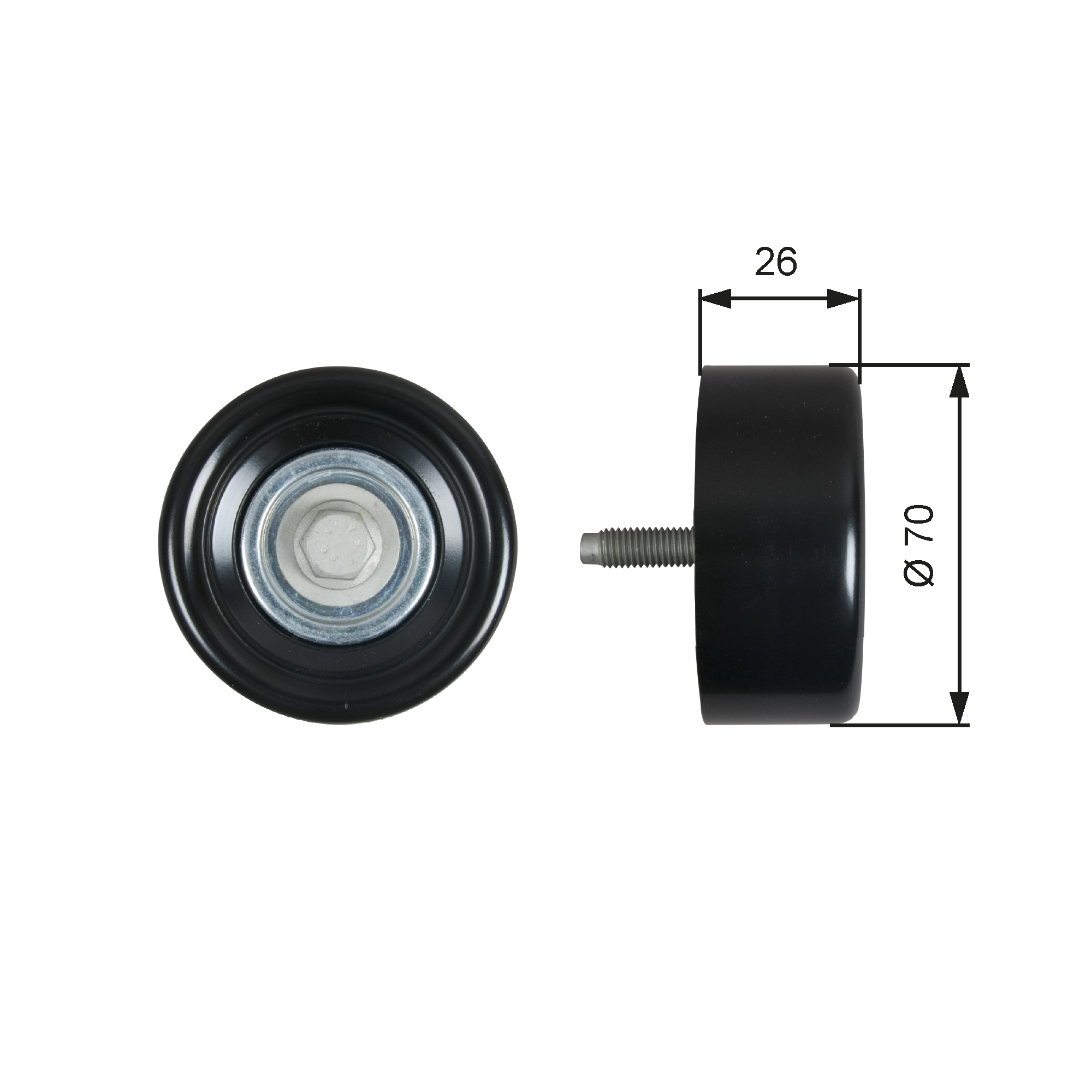 GATES Medløberhjul, multi-V-rem t36603 for VAUXHALL BUICK