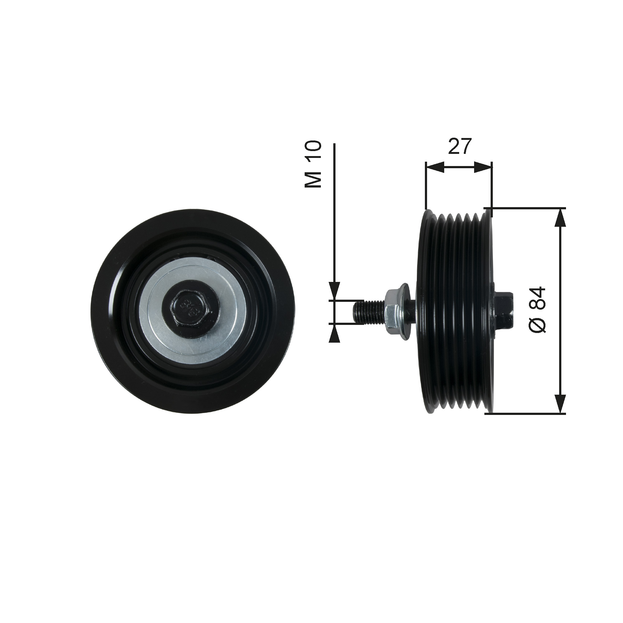 GATES Medløberhjul, multi-V-rem t36602 for TOYOTA