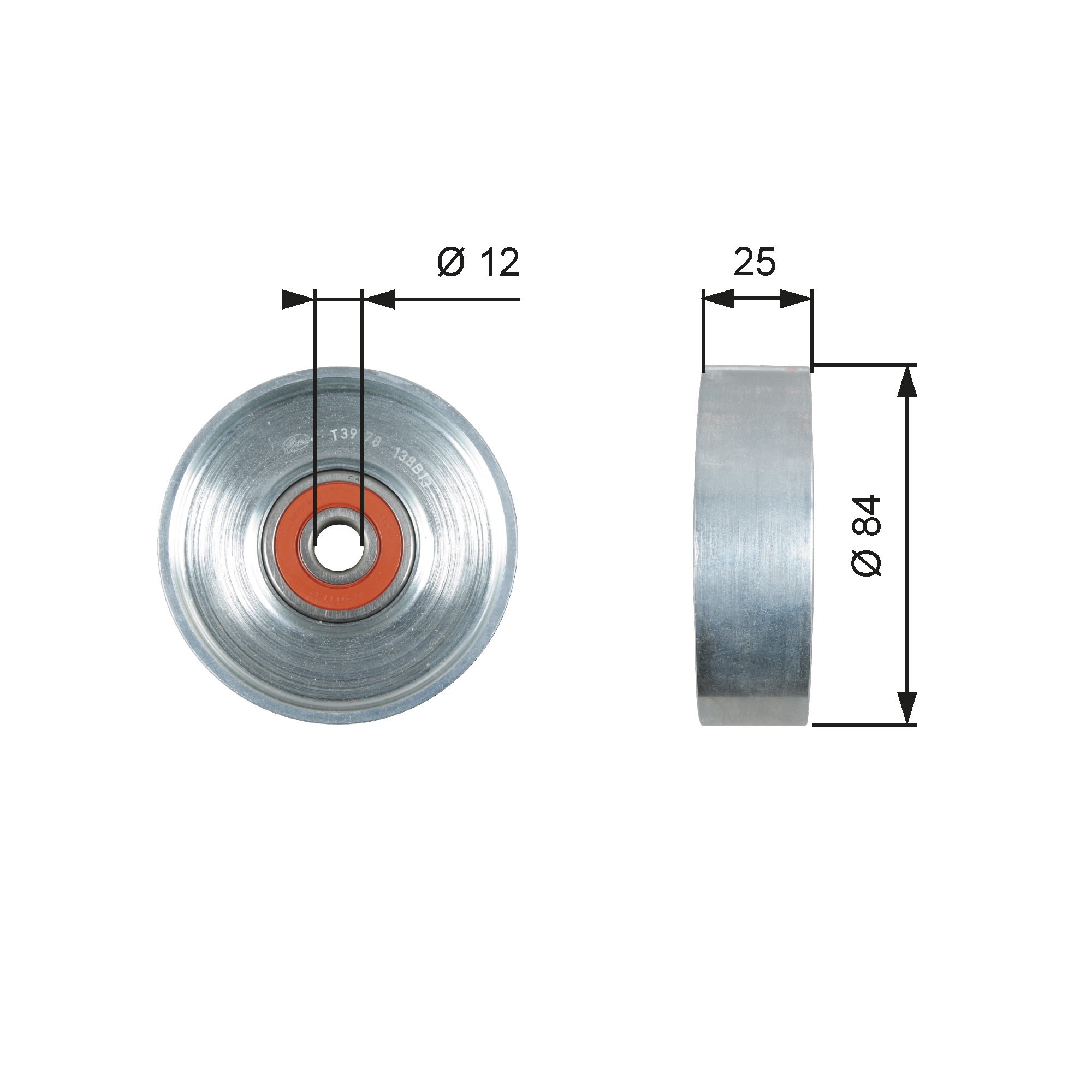 GATES Strammehjul, kilerem t39178 for NISSAN