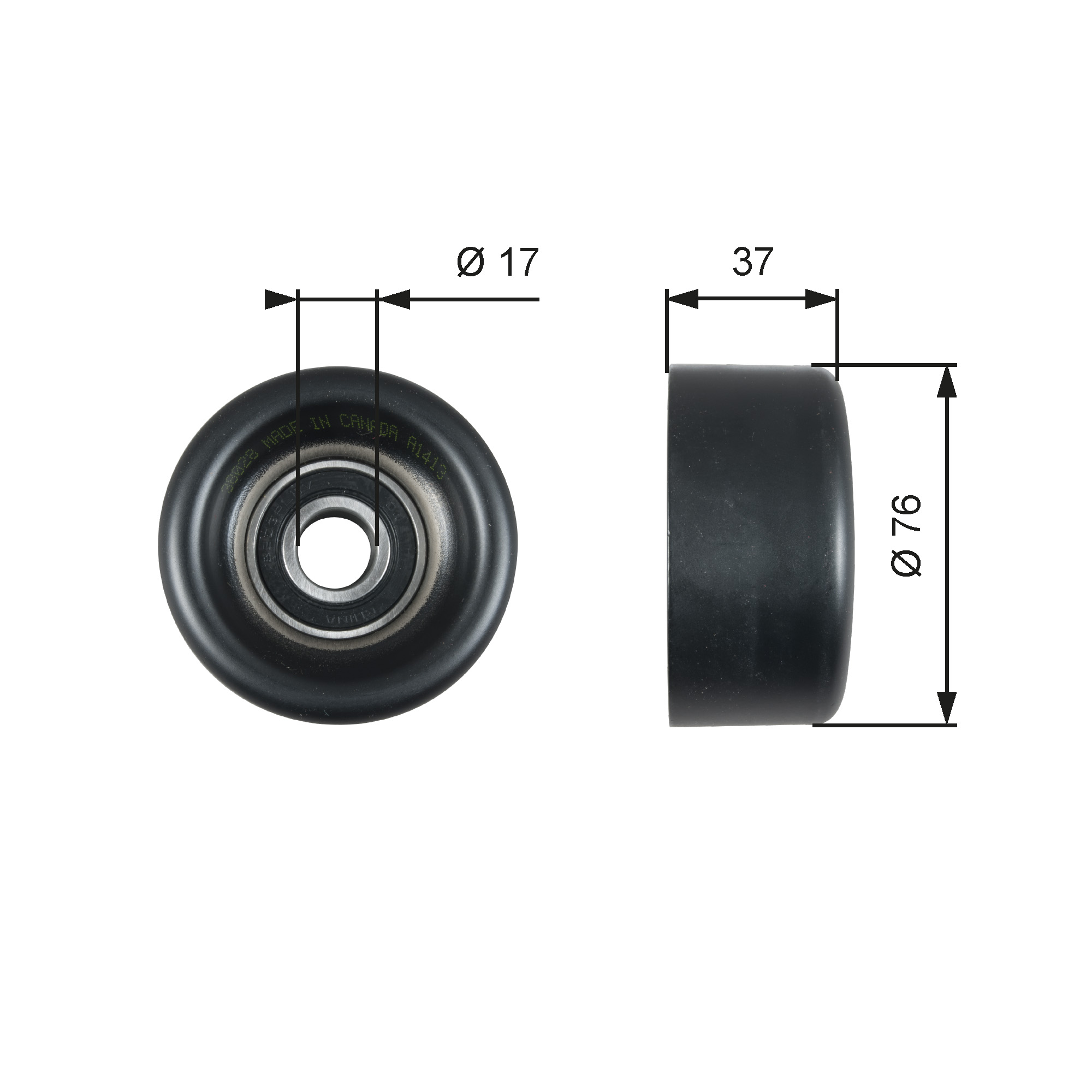 GATES Medløberhjul, multi-V-rem t38028 for HONDA JAGUAR FORD USA LAND ROVER