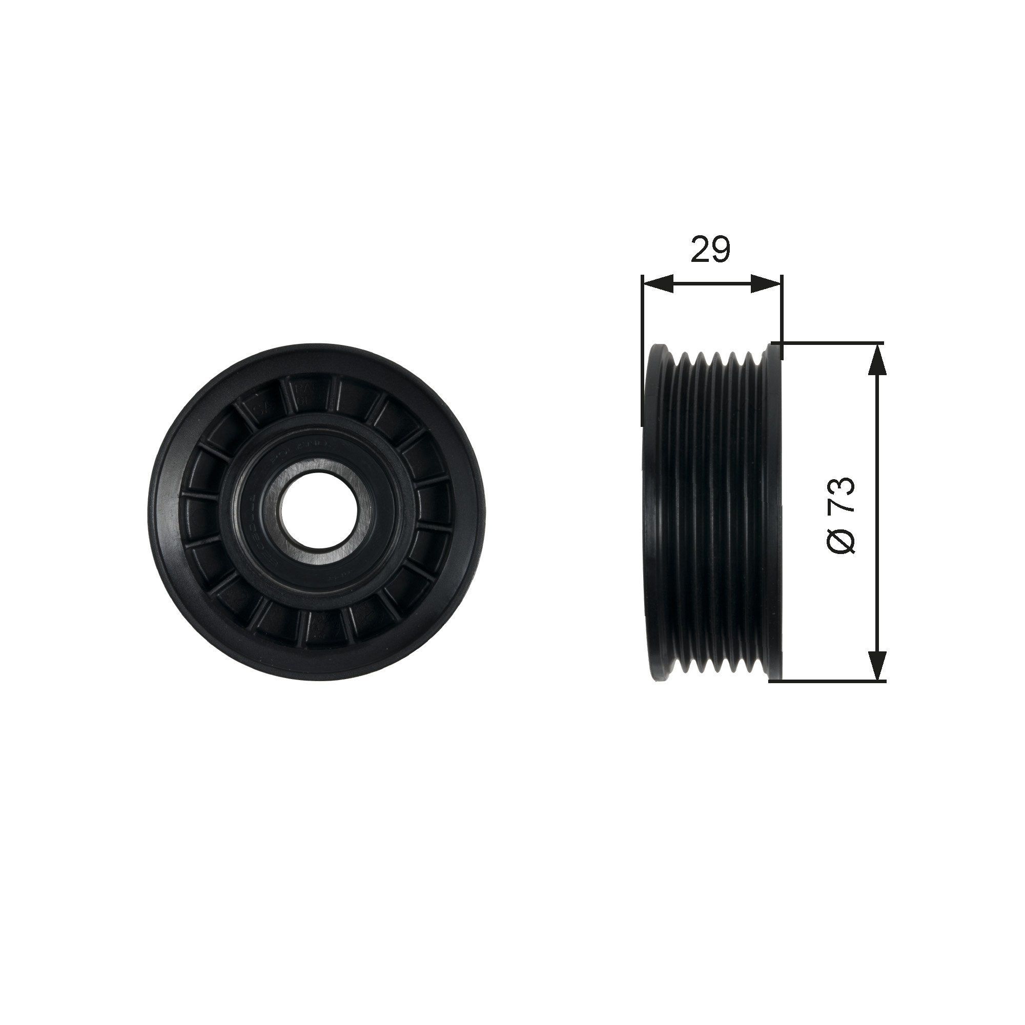 GATES Medløberhjul, multi-V-rem t36398 for FORD VOLVO FORD ASIA & OCEANIA