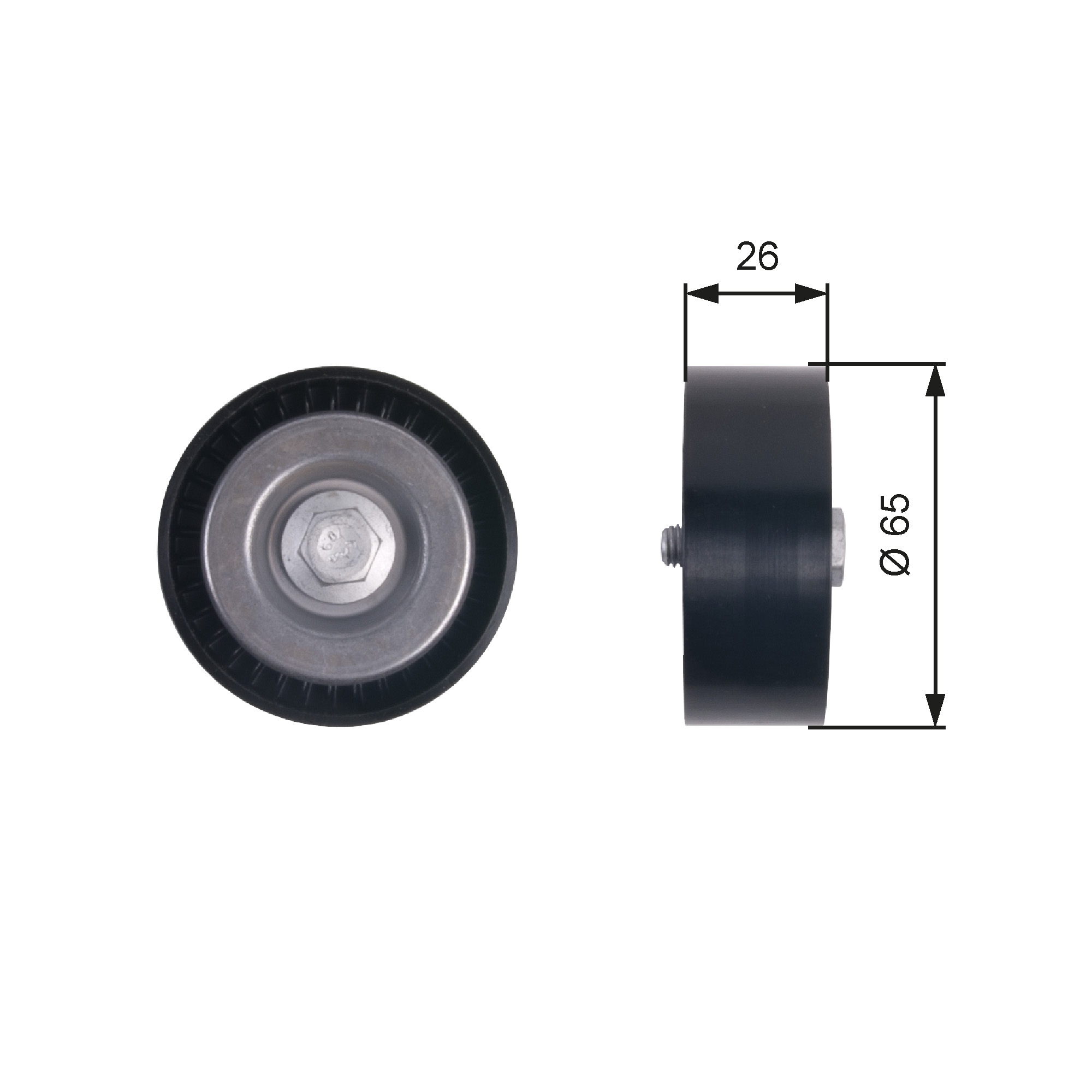 GATES Medløberhjul, multi-V-rem t36414 for VAUXHALL CHEVROLET