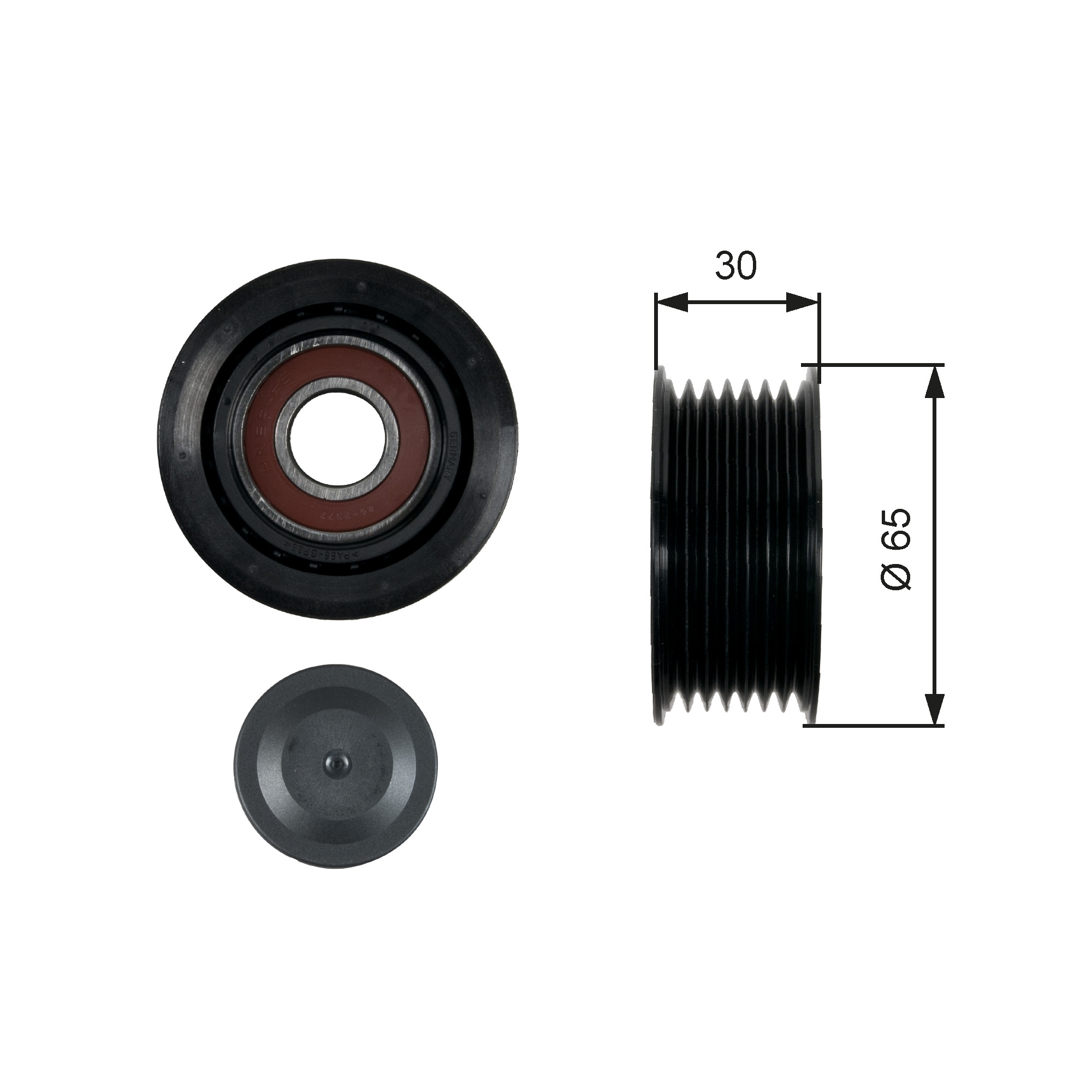 GATES Medløberhjul, multi-V-rem t36439 for SUZUKI