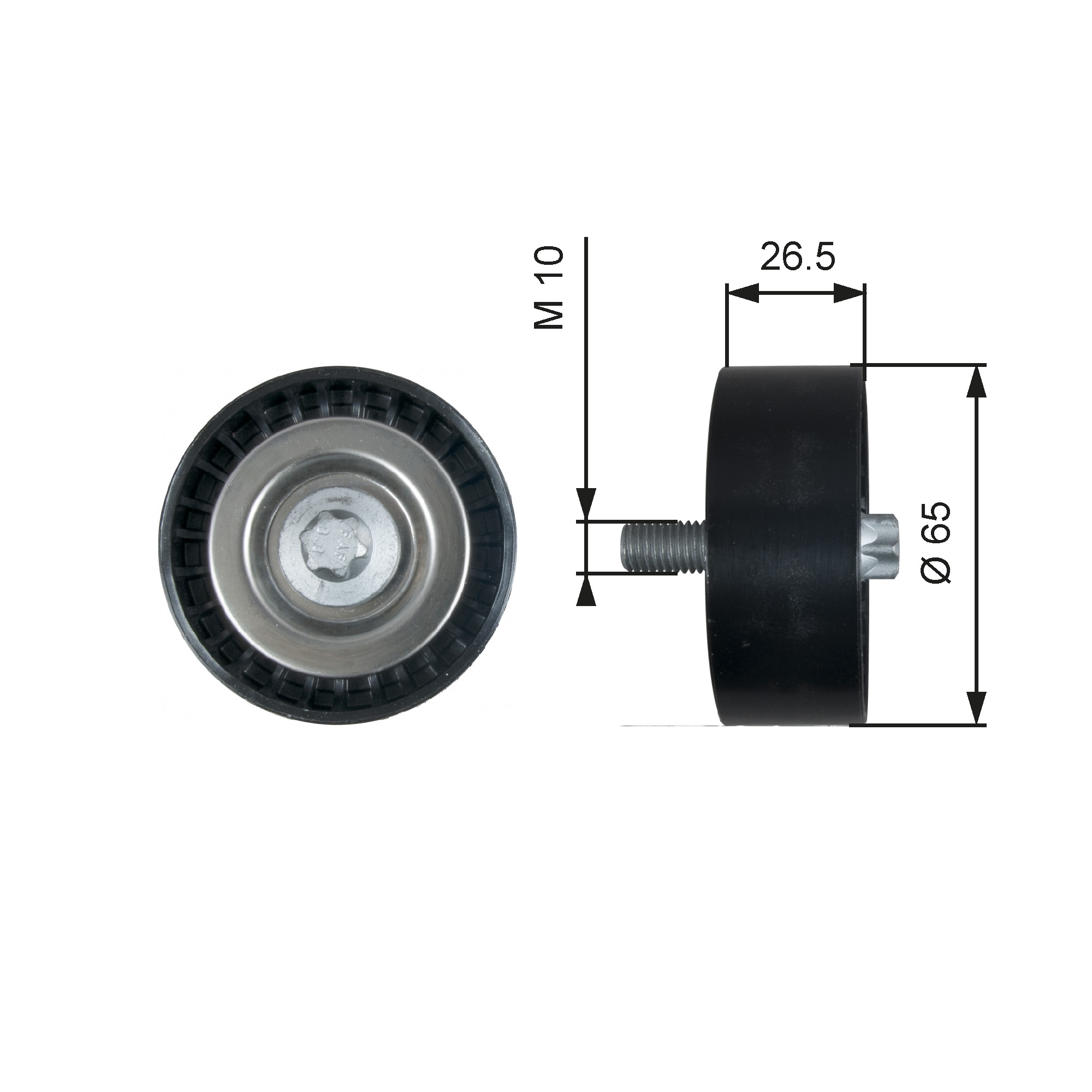 GATES Medløberhjul, multi-V-rem t36464 for JEEP FIAT MERCEDES-BENZ MERCEDES-BENZ (FJDA)