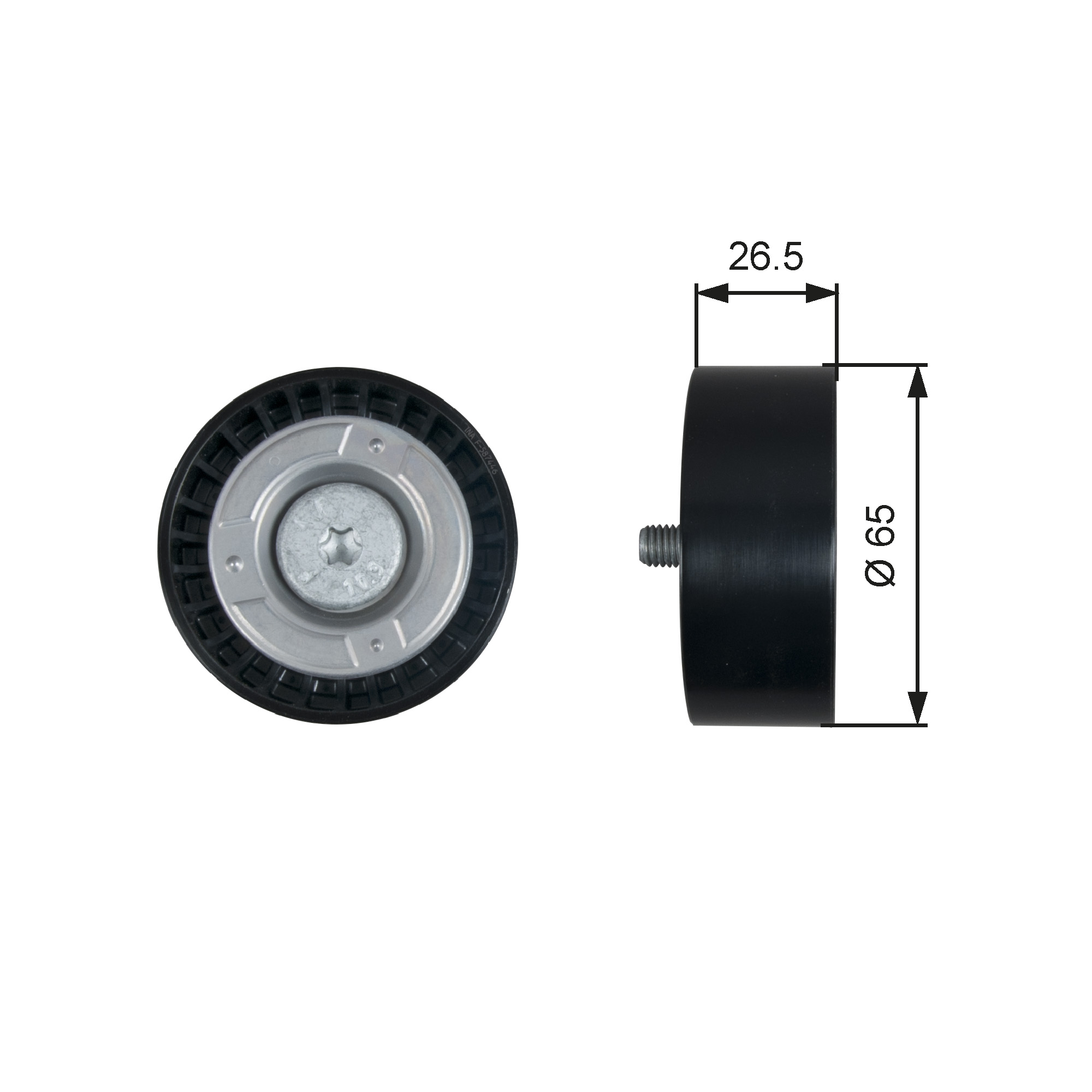 GATES Medløberhjul, multi-V-rem t36465 for CHRYSLER FIAT MERCEDES-BENZ