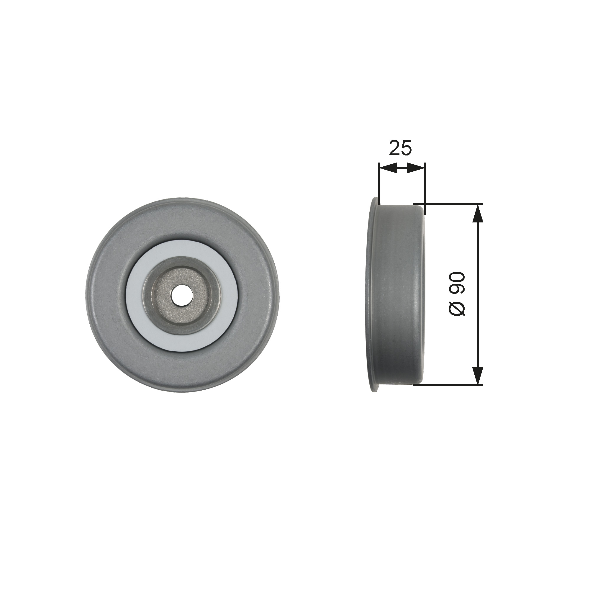 GATES Strammehjul, kilerem t39245 for VOLVO HYUNDAI MITSUBISHI