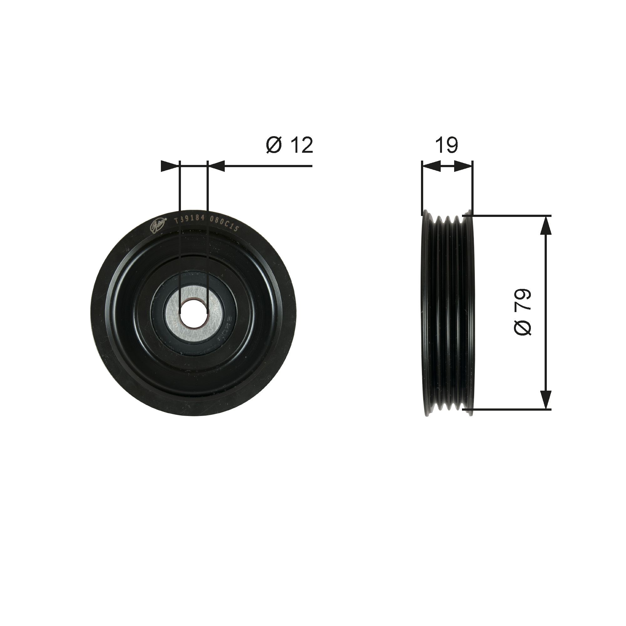GATES Strammehjul, kilerem t39184 for NISSAN RENAULT