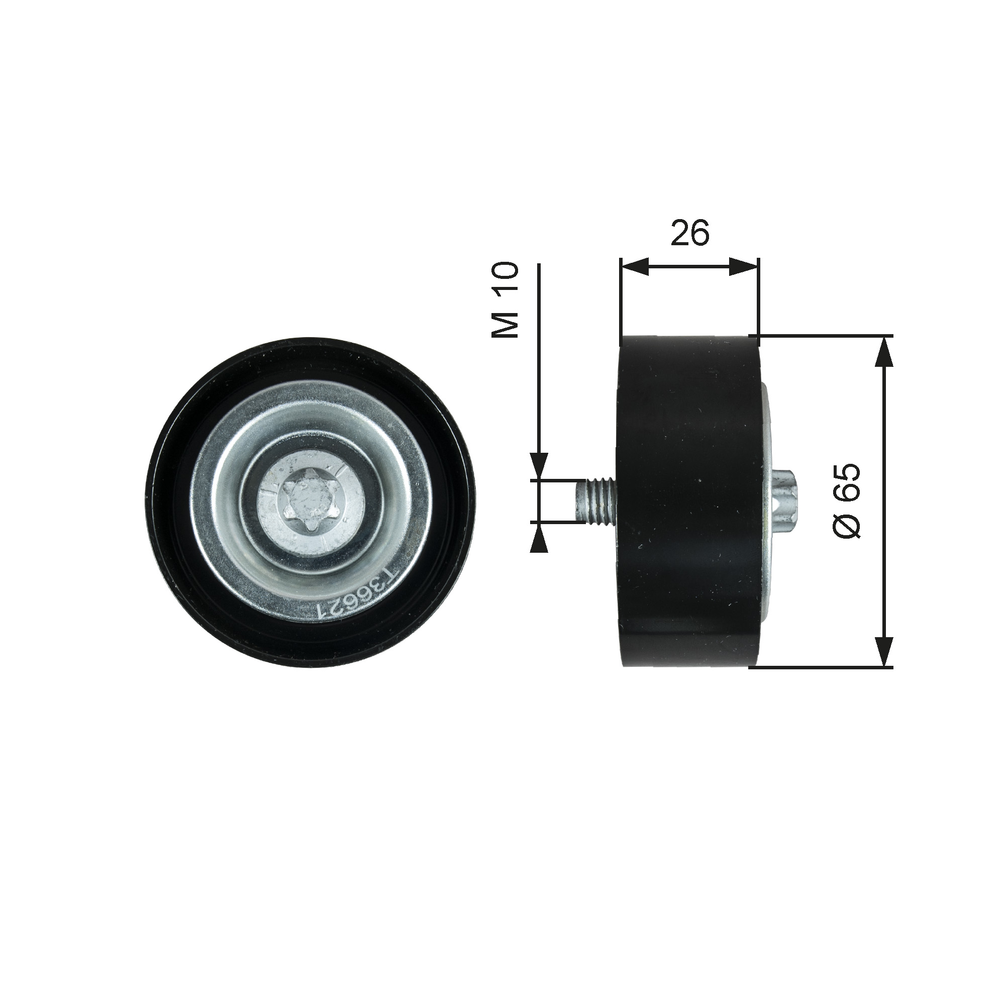 GATES Medløberhjul, multi-V-rem t36621 for MERCEDES-BENZ