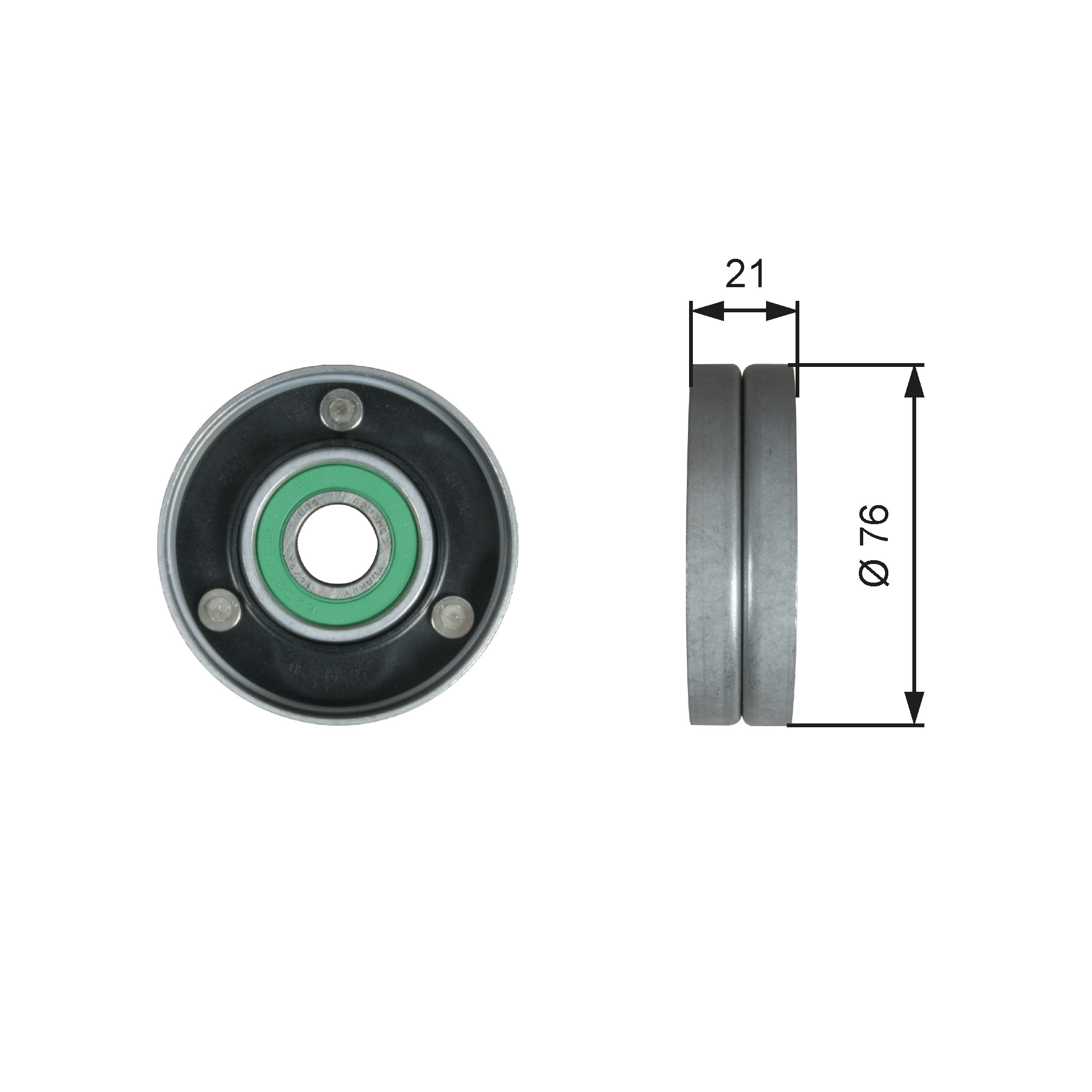 GATES Medløberhjul, multi-V-rem t36730 for AUDI VW