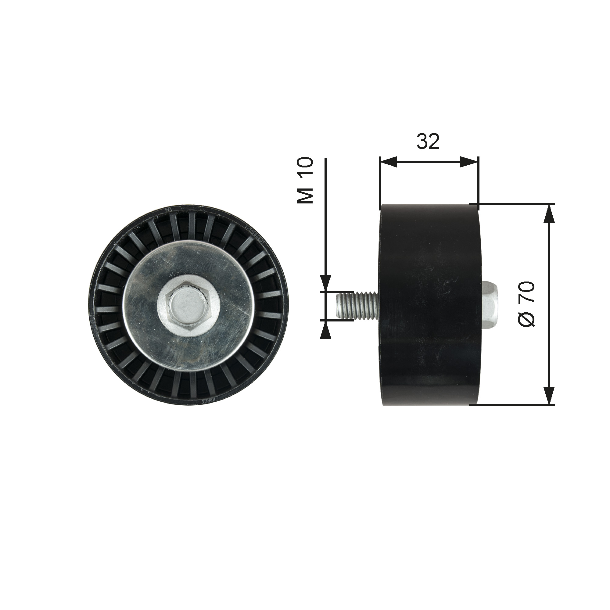 GATES Medløberhjul, multi-V-rem t36748 for VAUXHALL CHEVROLET