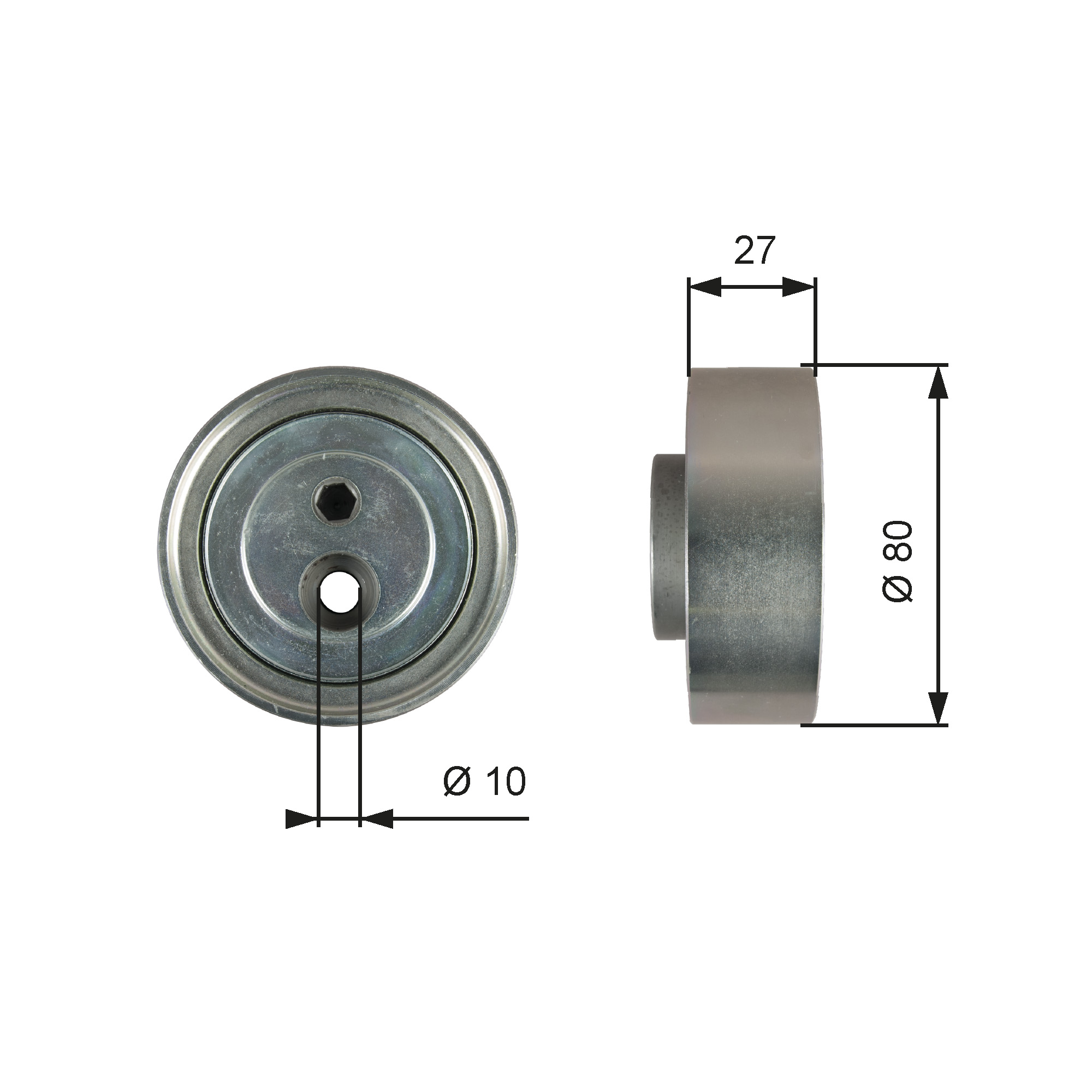 GATES Medløberhjul, multi-V-rem t36755 for SUZUKI
