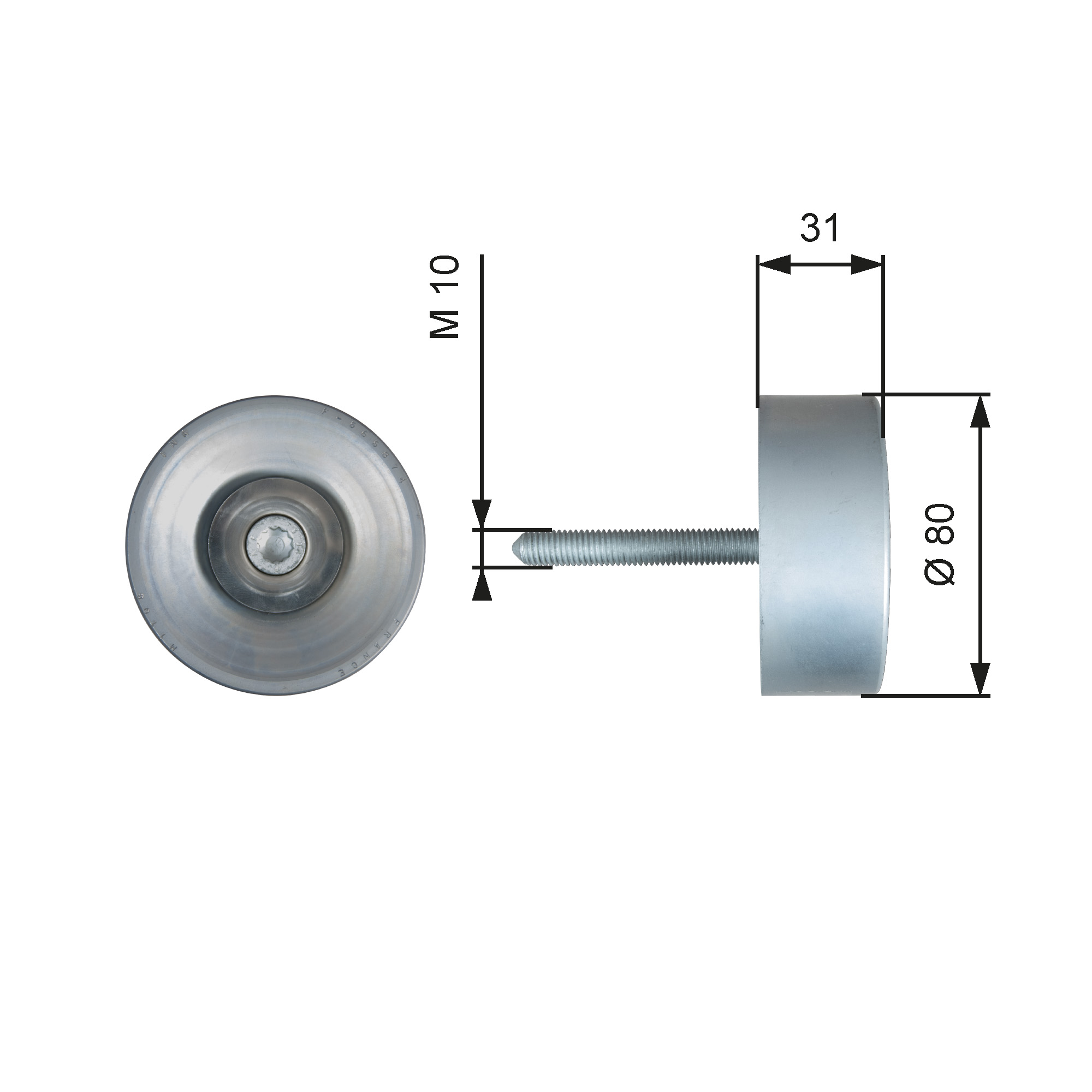 GATES Medløberhjul, multi-V-rem t36538 for VW PORSCHE