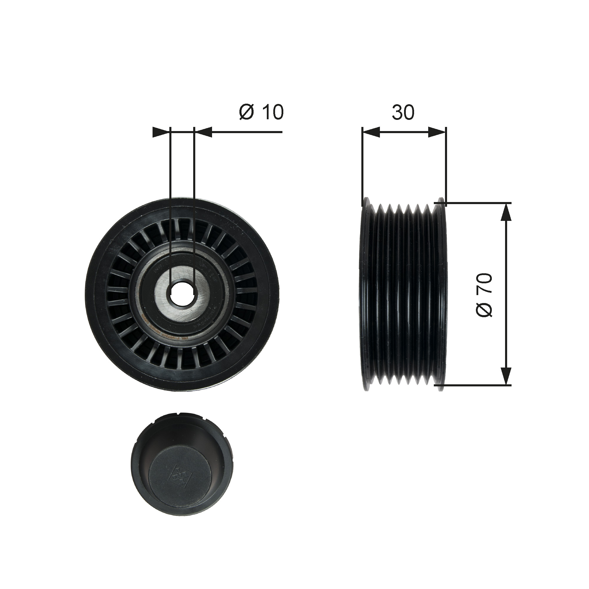 GATES Medløberhjul, multi-V-rem t36763 for VAUXHALL DACIA NISSAN RENAULT