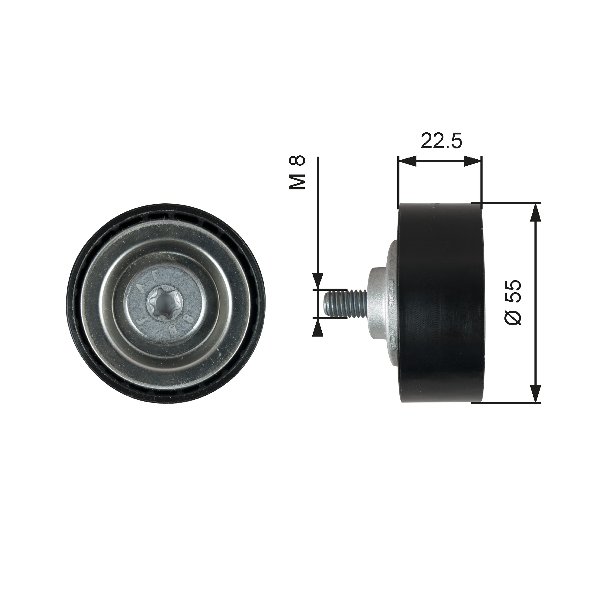 GATES Medløberhjul, multi-V-rem t36767 for TOYOTA MINI