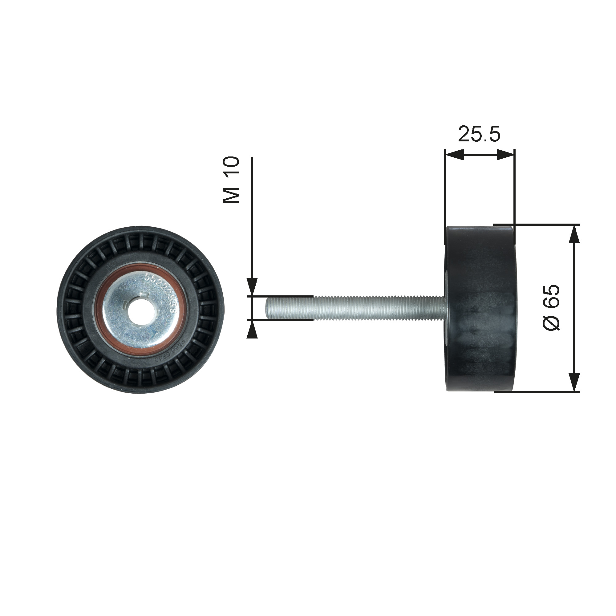 GATES Medløberhjul, multi-V-rem t36772 for VAUXHALL FIAT PEUGEOT