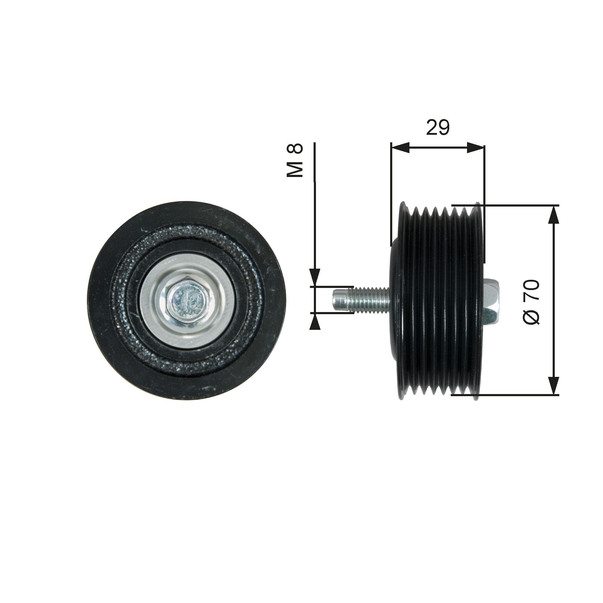 GATES Medløberhjul, multi-V-rem t36773 for NISSAN