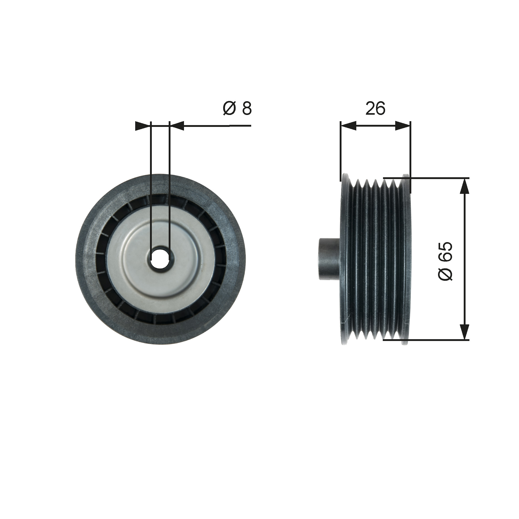 GATES Medløberhjul, multi-V-rem t36776 for FORD ASIA & OCEANIA FORD