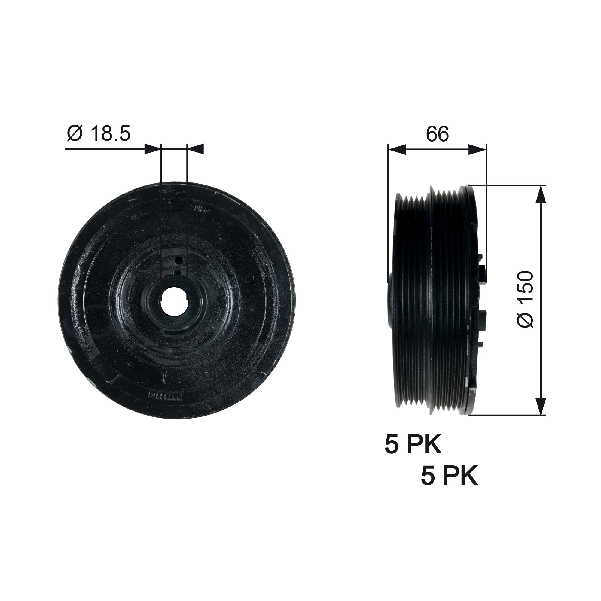 GATES Remskive, krumtapaksel TVD1068 for BMW ROVER LAND ROVER