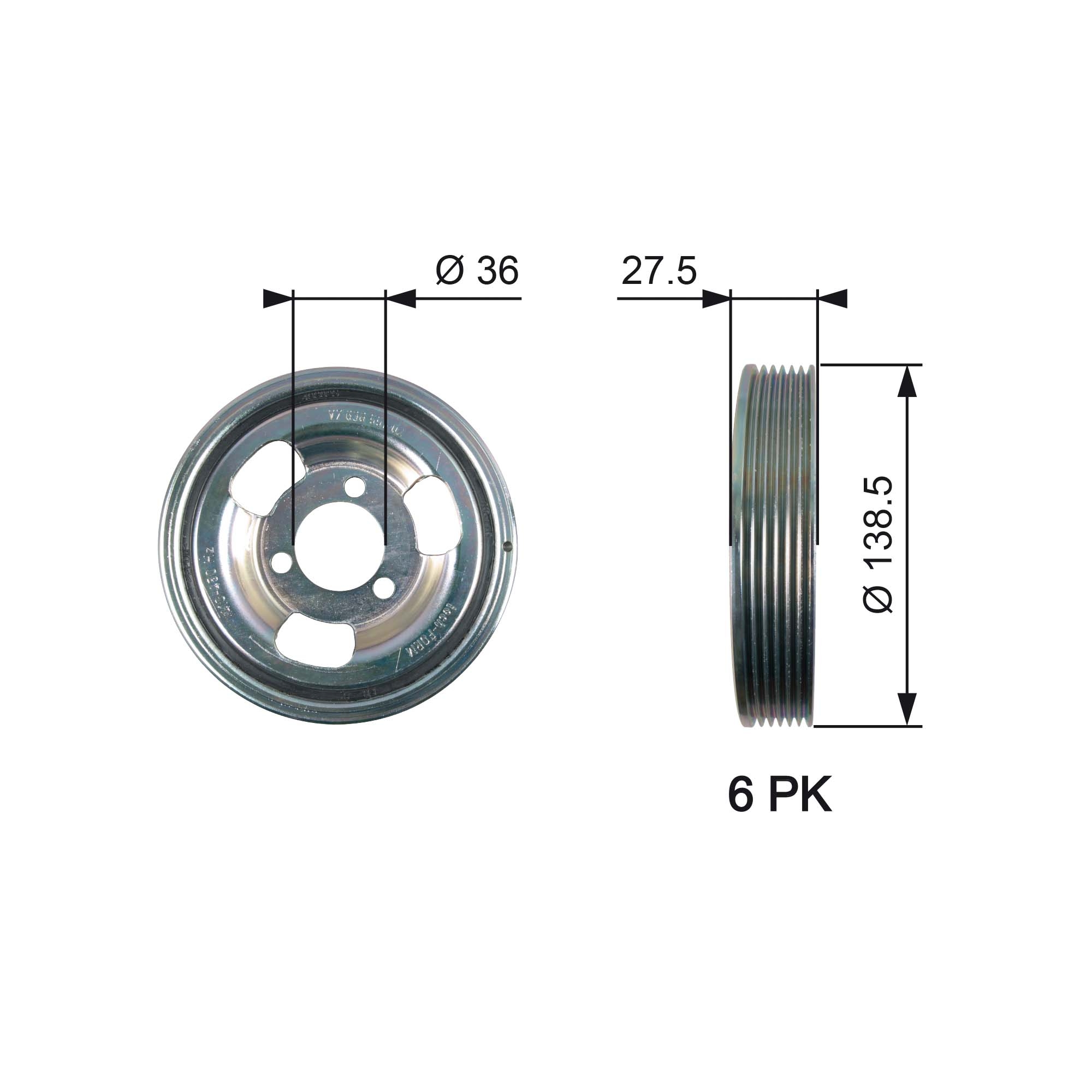 GATES Remskive, krumtapaksel tvd1117 for PEUGEOT MINI DS