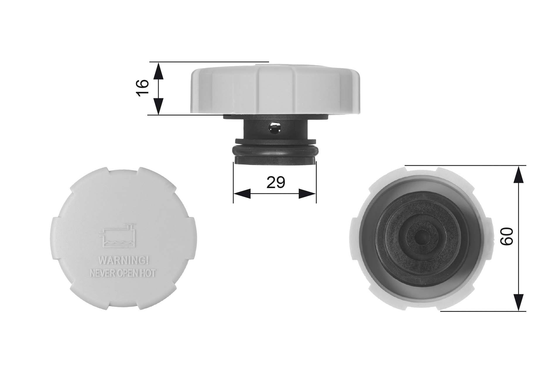 GATES Låg, kølemiddelbeholder rc231 for CADILLAC FIAT