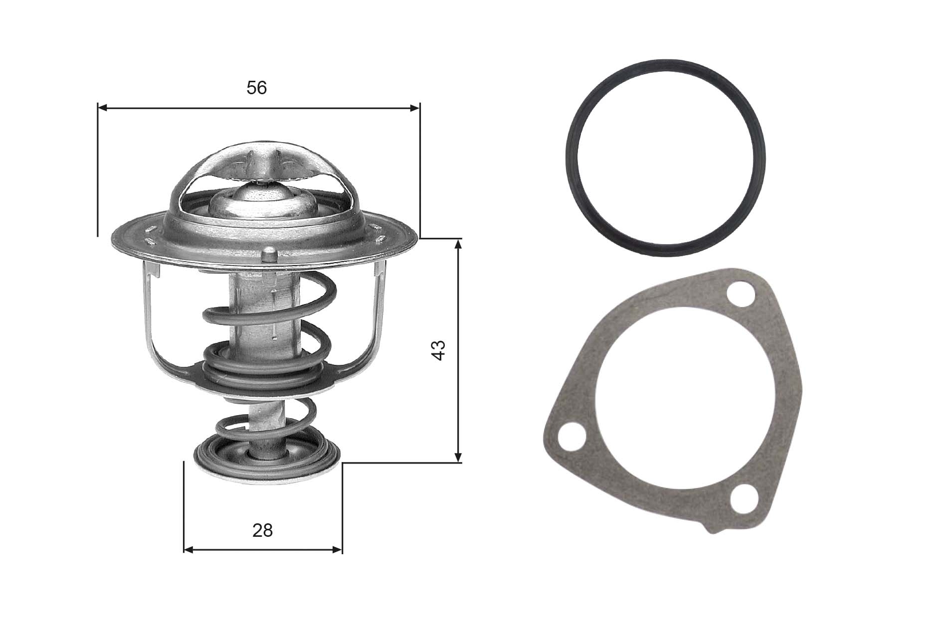 GATES Termostat, kølemiddel th31276g1 for STANDARD AUTOMOBILE MITSUBISHI FUSO (MITSUBISHI) NISSAN