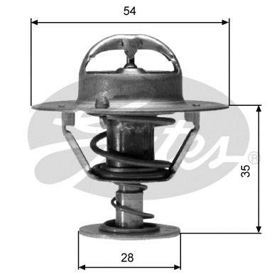 GATES Termostat, kølemiddel th04282g1 for STANDARD AUTOMOBILE FORD VAUXHALL LANCIA CHEVROLET MAZDA NISSAN RENAULT NISSAN (DFAC)