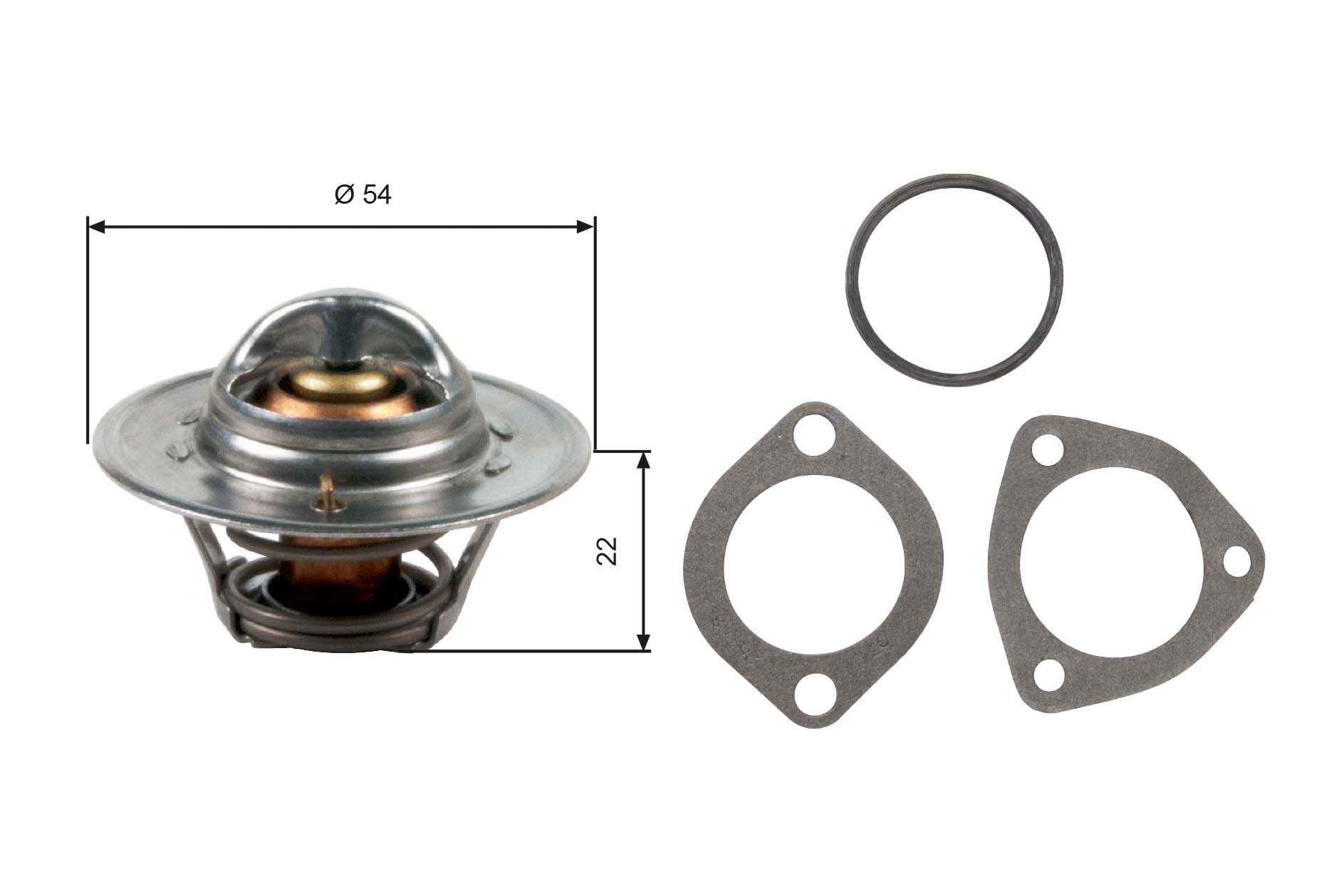 GATES Termostat, kølemiddel th12782g1 for STANDARD AUTOMOBILE LAND ROVER FIAT LANCIA AUSTIN-HEALEY ISUZU NISSAN