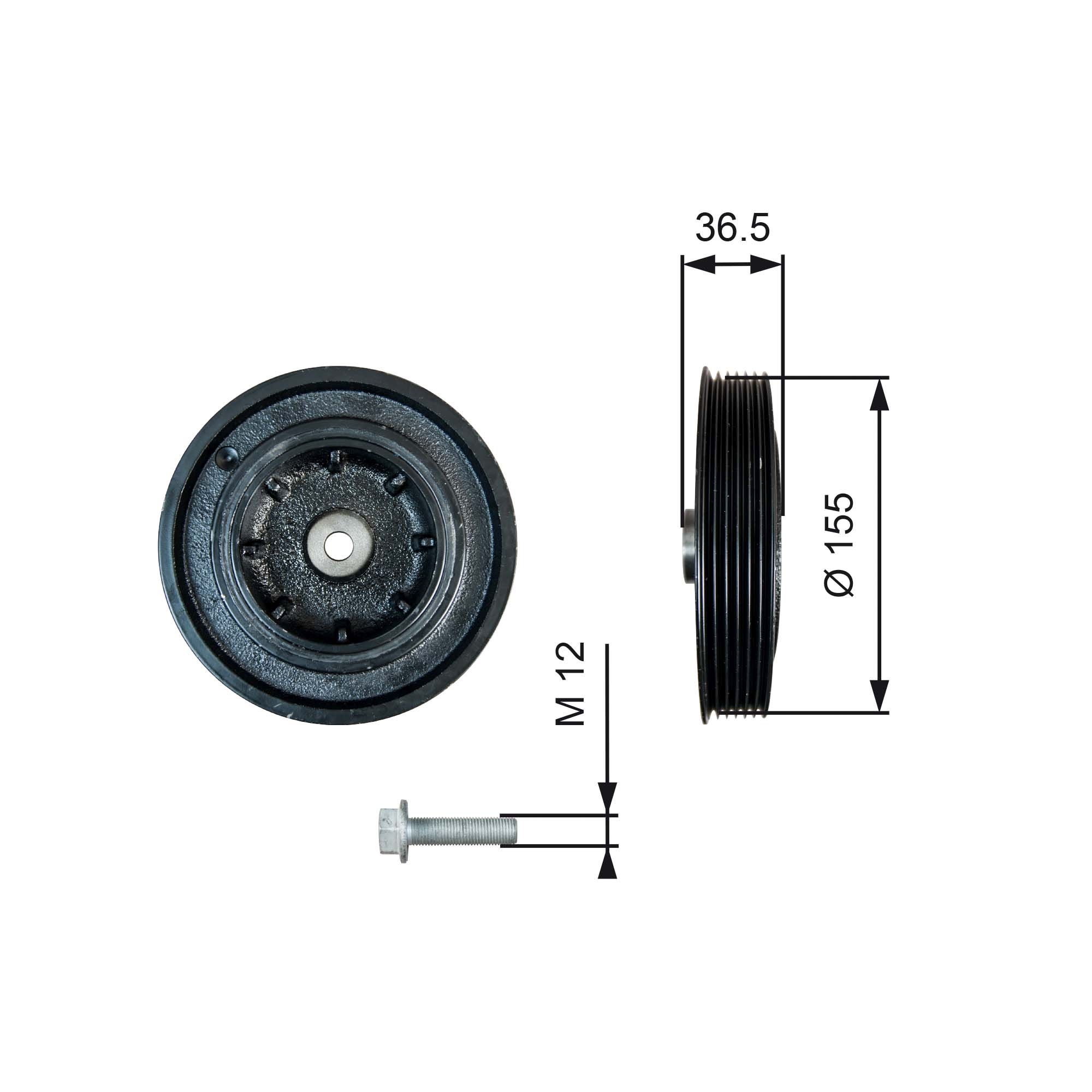 GATES Remskive, krumtapaksel tvd1128a for VAUXHALL RENAULT