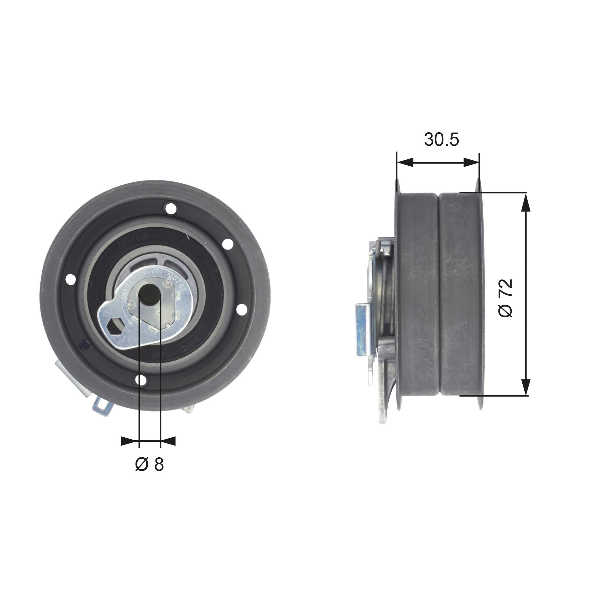 GATES Strammehjul, tandrem t43010 for VW