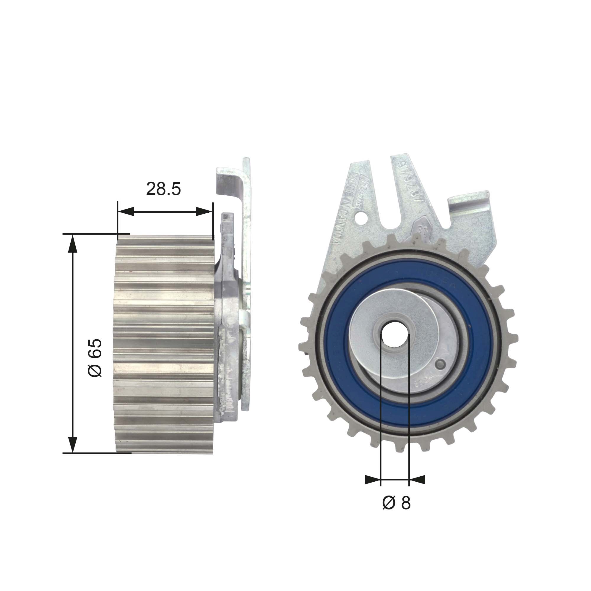 GATES Strammehjul, tandrem t43044 for LANCIA