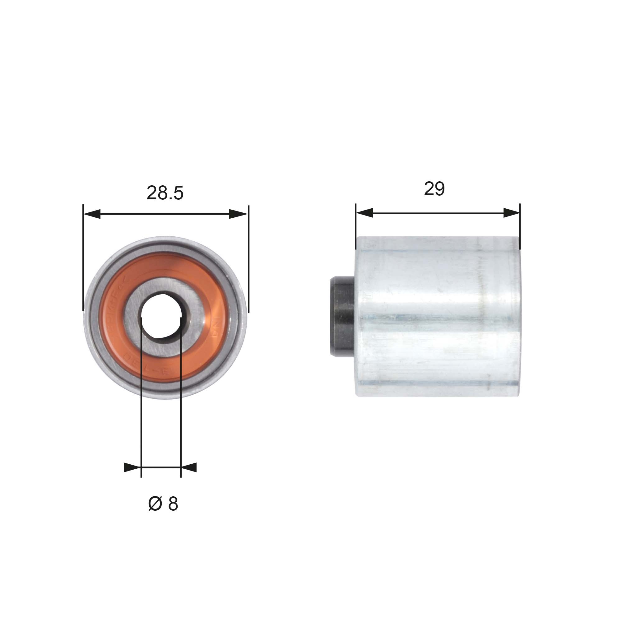 GATES Medløberhjul, tandrem t42148 for VW
