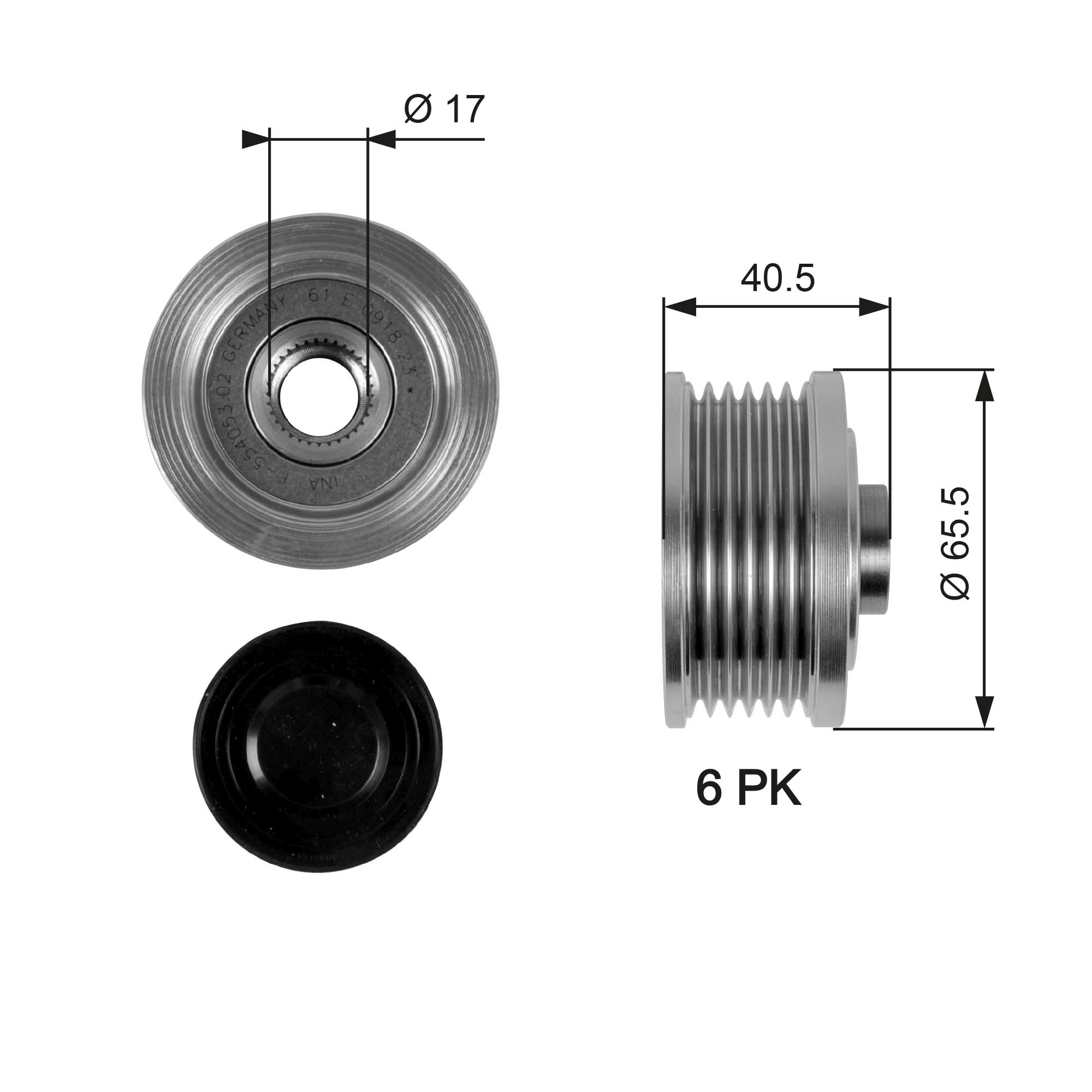 GATES Generator friløbskobling oap7032 for VAUXHALL LANCIA ALFA ROMEO SUZUKI