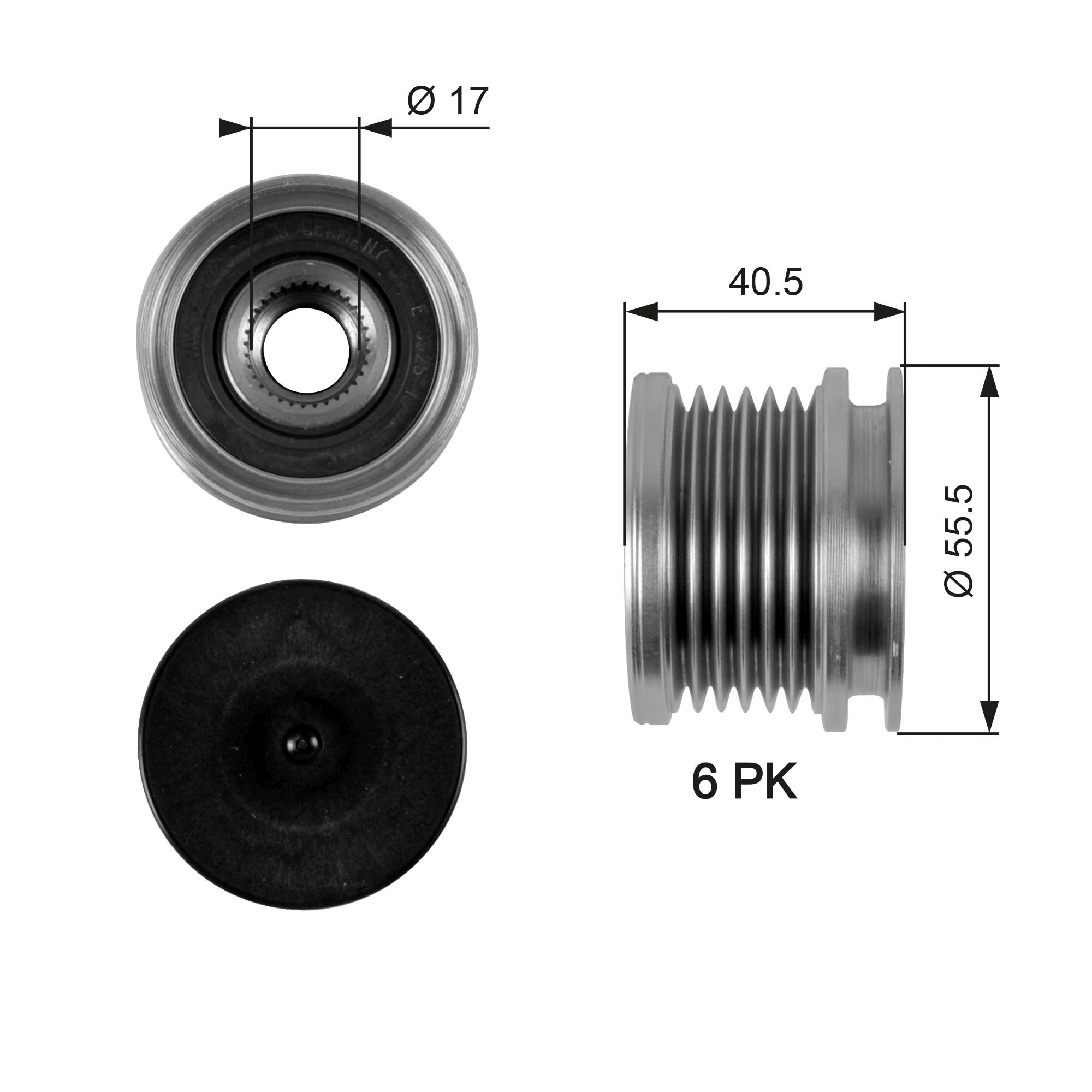 GATES Generator friløbskobling OAP7040 for FORD VW SEAT