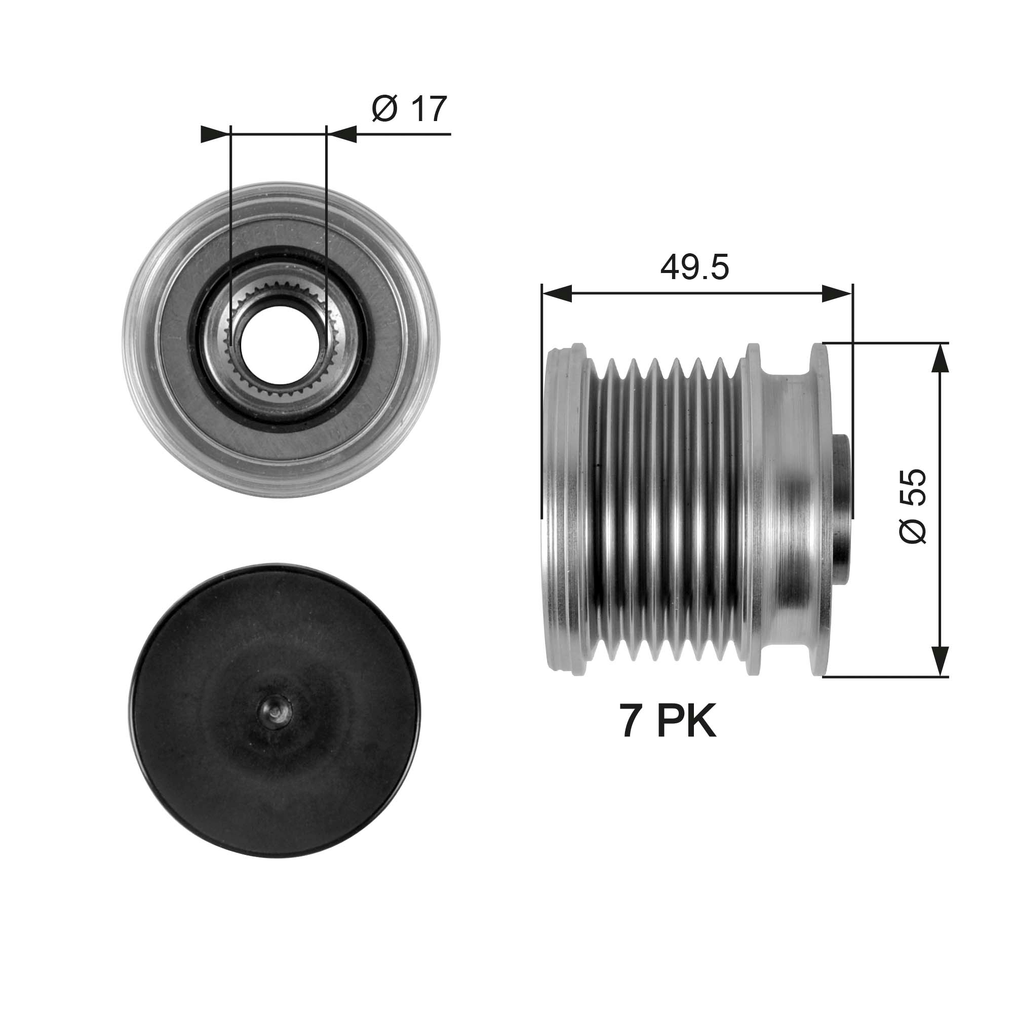 GATES Generator friløbskobling oap7086 for JEEP MERCEDES-BENZ