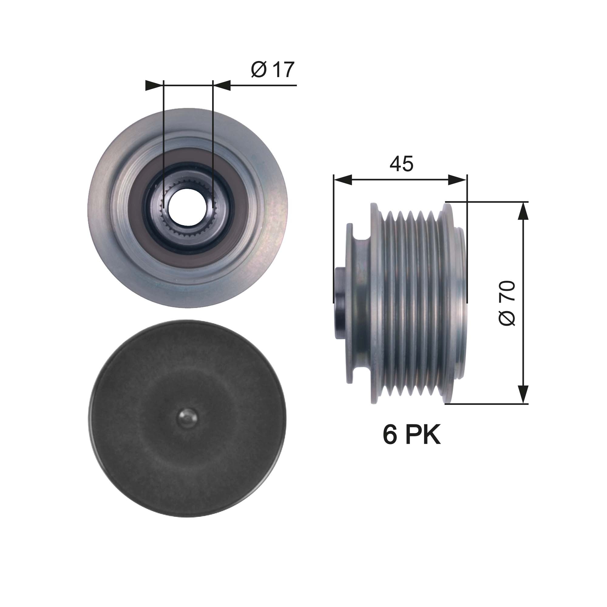 GATES Generator friløbskobling oap7128 for AUDI