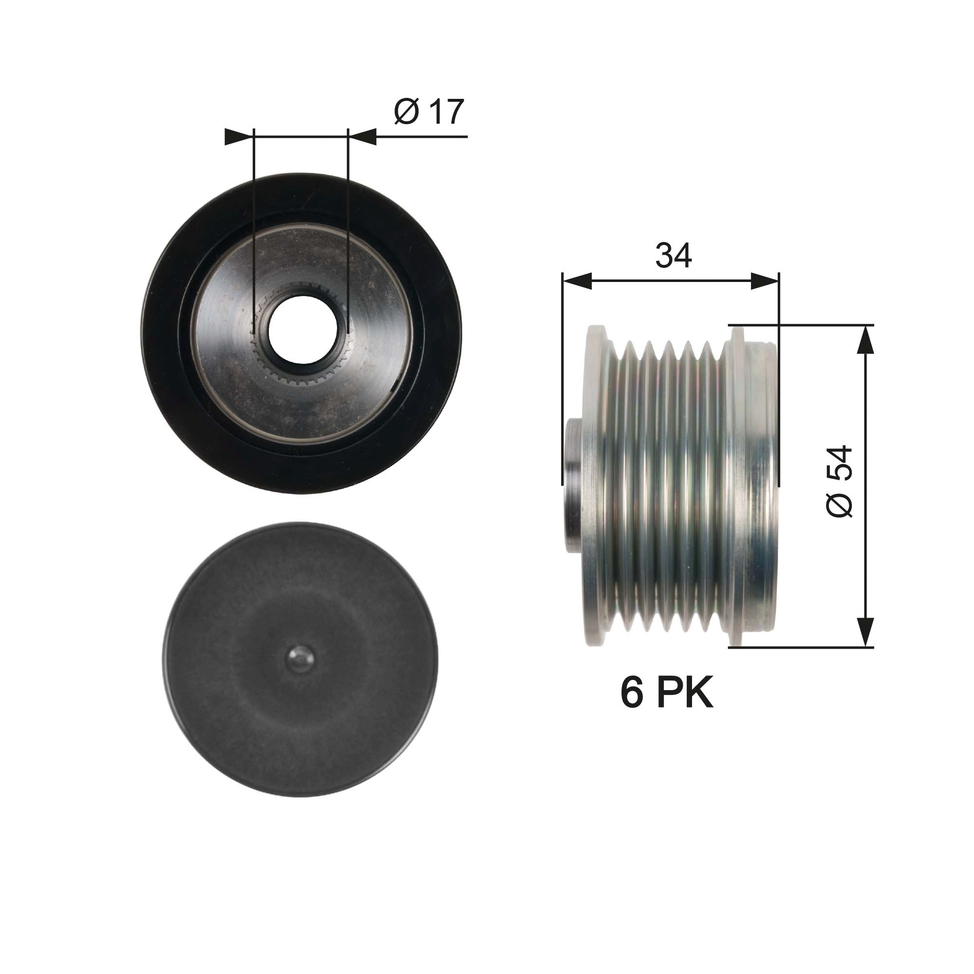 GATES Generator friløbskobling OAP7135 for VAUXHALL SAAB BMW