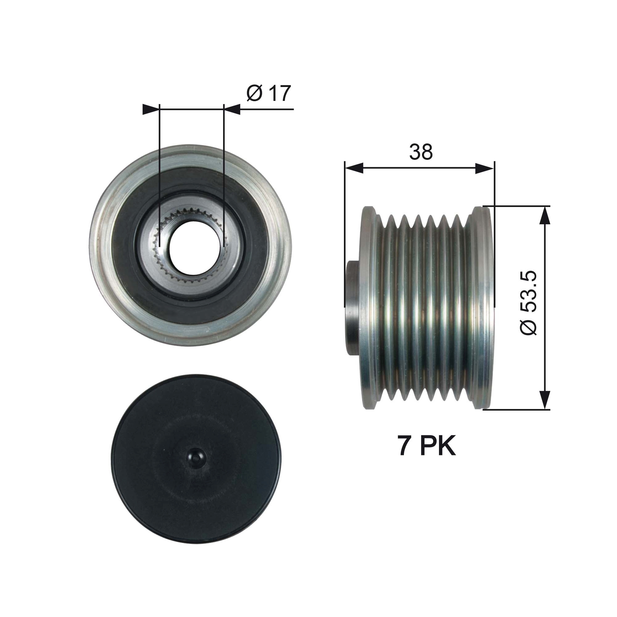 GATES Generator friløbskobling oap7190 for OPEL FIAT MERCEDES-BENZ NISSAN RENAULT