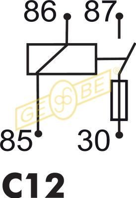 GEBE Relæ, arbejdsstrøm 990001 for OPEL VOLVO