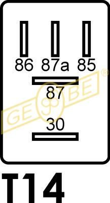 GEBE Relæ, arbejdsstrøm 990561 for LANCIA OPEL MERCEDES-BENZ VW BMW