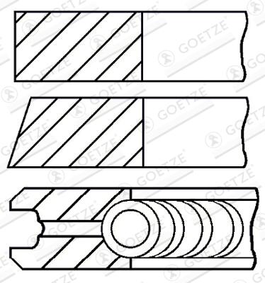 GOETZE ENGINE Stempelringsæt 0830760000 for OPEL
