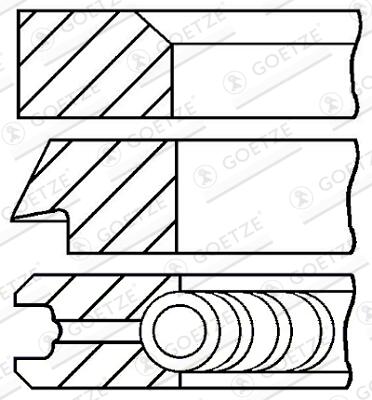 GOETZE ENGINE Stempelringsæt 0842770000 for FORD