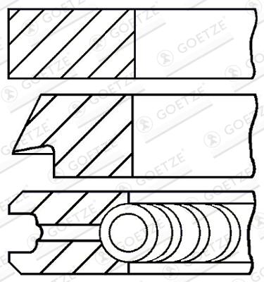 GOETZE ENGINE Stempelringsæt 0844610000 for BMW