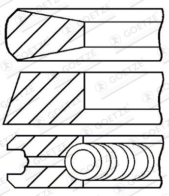 GOETZE ENGINE Stempelringsæt 0843670000 for FORD