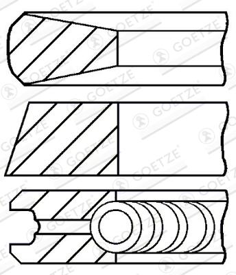 GOETZE ENGINE Stempelringsæt 0813800000 for FIAT