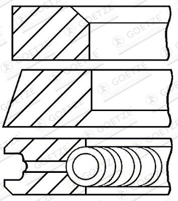 GOETZE ENGINE Stempelringsæt 0843320000 for FIAT